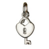 Pendentif argent coeur cadenas