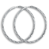 Maxi-créoles en argent diamanté de 4 cm.
