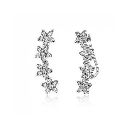 Boucles d'oreilles en argent et oxyde de zirconium.