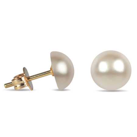 Clous d\'oreilles en argent et perles Majorque boutons de 5 mm - Bijouterieonline.com