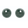 Clous d'oreilles or 750 avec boules hématite 6 mm
