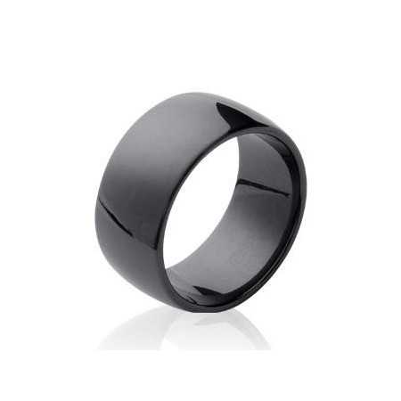 bague large en céramique noir