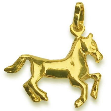Pendentif cheval plaqué or