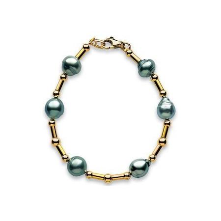 Bracelet Perles de Tahiti Rondes Or Jaune 750 - Négoce-Îles - Ocarat