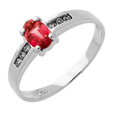 Bague rubis or gris et diamants