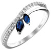 Bague saphir or gris et diamants