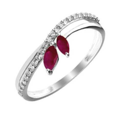 Bague rubis or gris et diamants