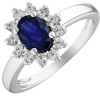 Bague saphir or gris et diamants