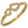 Bague oxydes de zirconium or jaune avec double curs