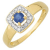 Bague saphir or bicolore et oxydes de zirconium