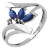 Bague saphirs or gris et diamants