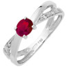 Bague rubis or gris et diamants