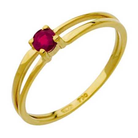 Bague rubis 0,24 carat or jaune