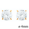 Clous d'oreilles en or avec oxydes de zirconium de 4 mm
