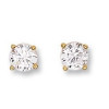 Boucles d'oreilles plaqué or et oxyde de zirconium de 6 mm