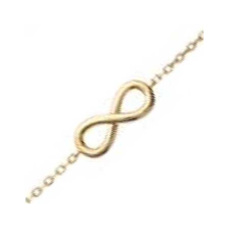 Collier plaqué or symbole infini de 19 mm