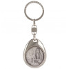 Porte-clés acier ovale Vierge Marie avec gravure