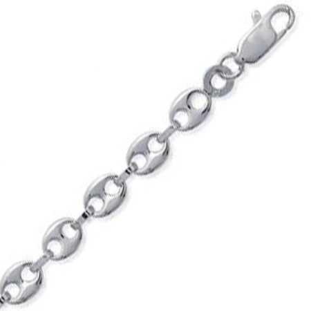 Bracelet en argent maille grains café 4,90 mm