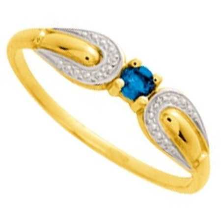 Bague or jaune avec saphir