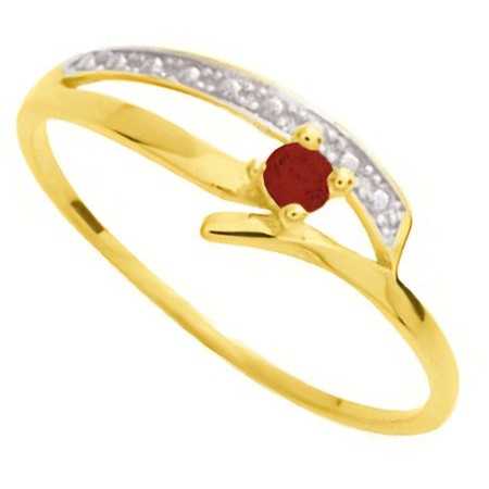 Bague or jaune avec rubis