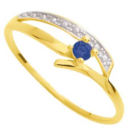 Bague or jaune avec saphir