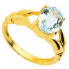 Bague en or jaune avec aigue marine 7 x 9 mm