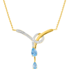 Collier en or avec topazes bleue et diamants