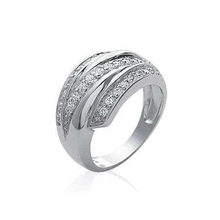 Bague en argent et oxyde de zirconium