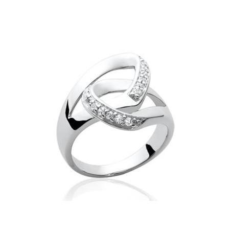 Bague en argent et oxyde de zirconium