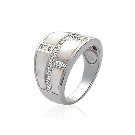 Bague en argent avec nacre