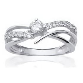 Bague en argent et oxydes de zirconium. - Bijouterieonline.com