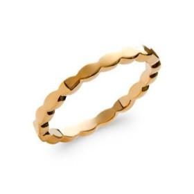 Bague plaqué or jaune motif ondulations - Bijouterieonline.com