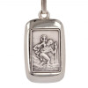 Porte-clés acier rectangle avec médaille St Christophe - Bijouterieonline.com