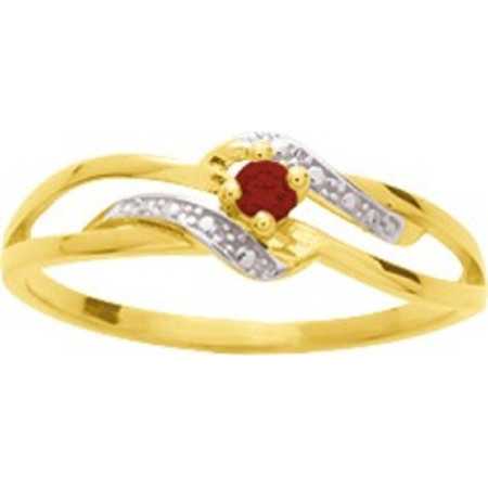 Bague or 750 bicolore et rubis