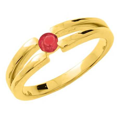 Bague or jaune 750 avec rubis