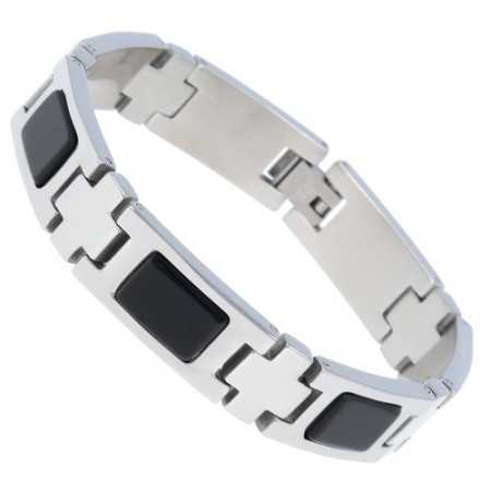 Bracelet homme acier et carbone pour homme