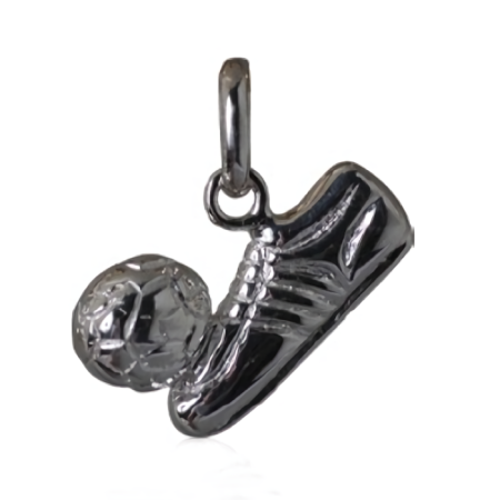 Pendentif chaussure et ballon de foot argent de 2,10 gr