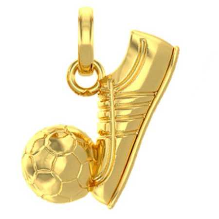 Pendentif chaussure et ballon de foot plaqué or