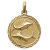 Médaille zodiaque Poissons en plaqué or