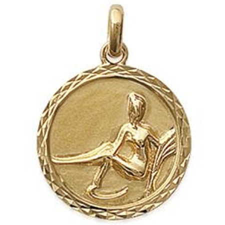 Médaille zodiaque vierge en plaqué or