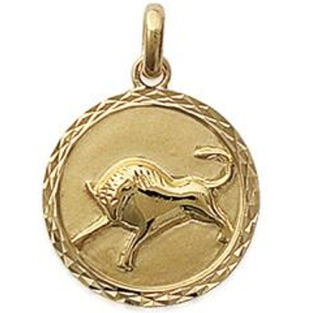 Médaille zodiaque taureau en plaqué or