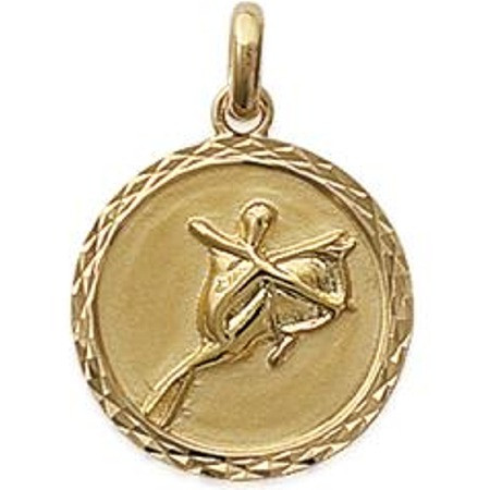 Médaille zodiaque sagittaire en plaqué or