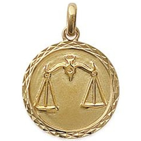 Médaille zodiaque balance en plaqué or