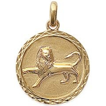 Médaille zodiaque lion en plaqué or