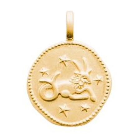 Zodiaque Capricorne médaille plaqué or