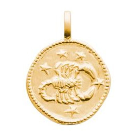 Zodiaque Scorpion médaille plaqué or