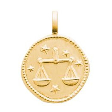 Zodiaque Balance médaille plaqué or