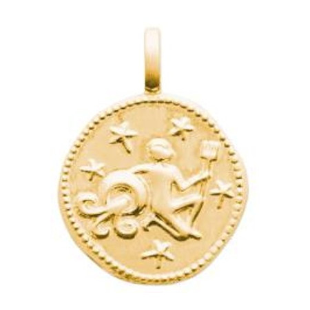 Zodiaque Verseau médaille plaqué or