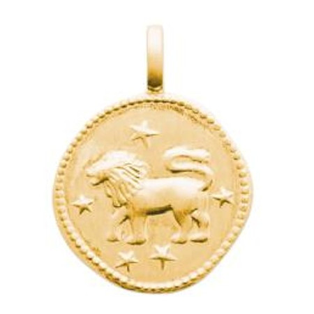 Zodiaque Lion médaille plaqué or