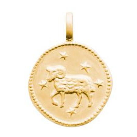 Zodiaque Belier médaille plaqué or